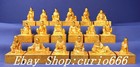 Old Tibet Buddhism Copper Gold Gilt 18 Rohan Arhat Buddha Seal Stamp Signet Set