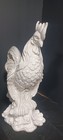 White Porcelain Rooster Made In Italy          18 1 2 Inches Tall 15 Inches Tail To