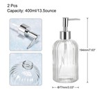 2pcs 13 5oz Glass Dish Hand Soap Dispenser With Pump For Bathroom Clear