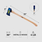 Estwing 4 Pound 36 Inch Axe W american Hickory Handle For Cutting And Splitting