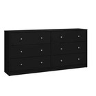 Portland 6-drawer Double Dresser In Black 26 89 In  H X 56 34 In  W X 12 46 In 