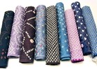 S040_bundle  Japanese Kimono Silk Fabric Set  9 Pieces