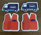 Lowe   s Stickers Set Of Four Collector Designs Two Delivery Truck   Two Vest New 