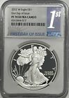 2022 W  1 Ngc Pf70 Ultra Cameo Proof Silver Eagle First Day Of Issue Fdoi
