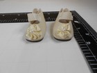 Vintage Lot Of 6 Pair Beige Mary Jane Shoes W  Flower  1-1 2 In Victorian Style