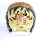 Vintage Chinese Gold Kio Fish Pot Flowers Geisha Girl Planter Heavy 11 5 h 14  D