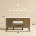 Mid-century Modern Sideboard With Drawers And Enclosed Cabinets  Dark Walnut