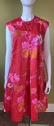 Vtg 60s Floral Hawaii Midi Swing Dress Psychedelic Neon Usa Talon Zip 44    Bust
