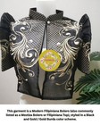 Filipiniana Bolero L Black gold Embroidered Organza Sleeve
