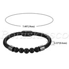 Women Men s Braided Leather Bracelet Stainless Steel Beads Magnetic Clasp Bangle