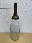 Embossed Coldnfleece Motor Oil Bottle Spout Cap Glass Vintage Style Gas Station
