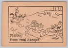 1930s Mickey Mouse Whitman Publishing Dual Sided Card Horsecollar Another Boat