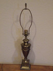 Vintage Table Lamp Brass Ornate Trophy Cup Urn Shape 24  To Top Of Harp Freeship