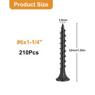 210pcs  6    1-1 4 Inch Drywall Screws  Black Wood Screws  Coarse Thread Sheetroc