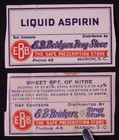 7 Original Eb Bridgers Druggist Labels Unused Marion South Carolina Slf1