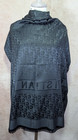 Auth Dior Scarf Shawl Stole Wrap 65  Cashmere 35  Silk Black Used