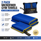 2 Pack Microfiber Gym Towels Quick Dry Sweat Absorbent For Workout Travel