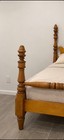 Antique Mid 20th Century Solid Maple Colonial Twin Size Cannonball Bed Frame 