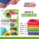 12 Pack Microfiber Cleaning Towels Absorbent No Scratch Car Detailing Cloth