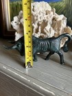 Vintage Bronze Metal With Green Patina Bull Figure