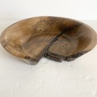 Hand Turned Wooden Bowl Artisan Handmade Live Edge Wood Key Coin Tray Rustic Art