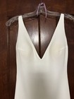 Made With Love Size 2 White Sleeveless V-neck Fit   Flare Button Back Train