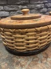 Vintage Sewing Storage Wicker Basket With Handle And Tops 10 In