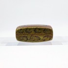 Antique Pill Box Brass Enamel Floral Etched Gold Tone Snuff Trinket Box Read