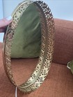Vintage Gold Mirrored Vanity Tray Excellent Condition Oval Ornate Metal 13 5x9 5