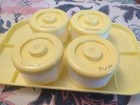 Vintage Yellow Plastic Nursery Storage Box Baby Changing Table Set
