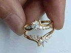 1 20 Ct Round Cut Moissanite Enhancer Wrap Guard Ring In 14k Yellow Gold Plated