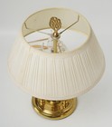 Vintage Metal Bouillotte 3-light Candlestick Table Lamp Pleated Shade 14  Tested