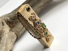 Vintage Gold Tone Bejeweled Key Ring Address Book Charm Keychain Fob Mini Case
