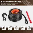 Synthetic Winch Rope 3 8x92ft 25500 Lbs For Atv Utv Suv Truck Boat Black