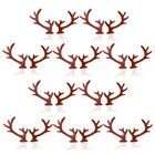  Mini Deer Antlers Embellishments - 10 Pairs Flocking Deer Antlers Cute 