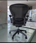 Herman Miller Aeron Fully Adjustable Carbon Tuxedo Mesh With Posturefit  size B 