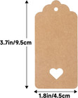 100pcs Blank Gift Tags With String  Kraft Paper Hangtags  Hollow Heart Gift Tags