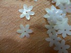 Vintage Metallic White Iridescent Daisy Shaped Sequins - 60 Pcs 