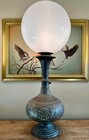 Antique 19th Century Middle Eastern Brass Vase Globe Table Lamp