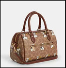 Coach Cbm33 Rowan Satchel Bag Peanuts Snoopy Signature Coated Canvas Outlet New
