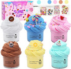 6 Pack Butter Slime Kit  Soft Stretchy Non-sticky  Kids Party Favors  Stress