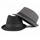 Women Men Black Wool Fedora Hat Casual British Style Vintage Jazz Cap Fashion