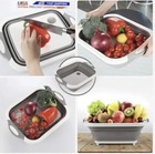 Collapsible Cutting Board With Wash Basin And Drainage Hole  Bbq Prep Tub New Us