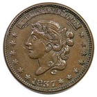 1837 Low-28 Not One Cent For Tribute Hard Times Token
