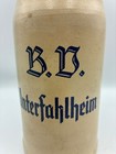 Antique German Stoneware Beer Stein 1l Bv Unterfahlheim Rustic Beige Bierkrug