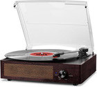 Bluetooth Vinyl Record Player 3-speed Turntable With Stereo Speakers Vintage    