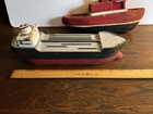 2 Vintage Wood Ships Boats Handcrafted Models Hand Painted  Es0109