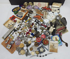 Junk Drawer Lot Old Pins Coins Advertising Items Sterling Silver Vintage Jewelry