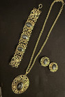 Vintage 12k Gf Jewelry Set Necklace  Bracelet  Earrings