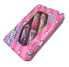 Vintage 2012 Lotta Luv 4pc Lip Balm Tin Set Bubble Yum Original  Watermelon  1b
